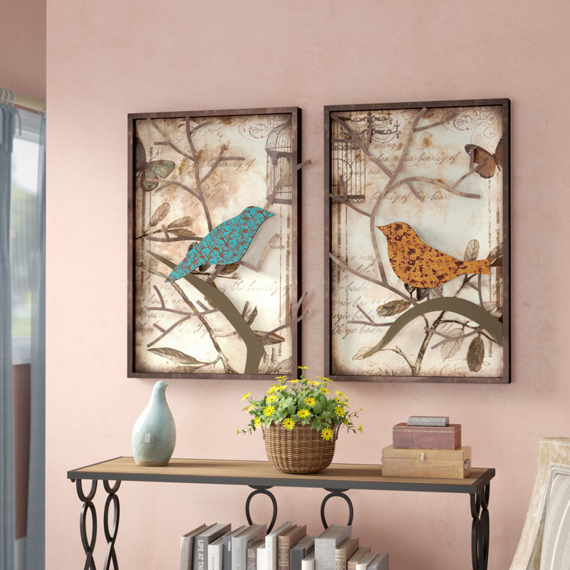 Lark Manor 2 Piece Vintage Bird Wall Décor Set & Reviews | Wayfair